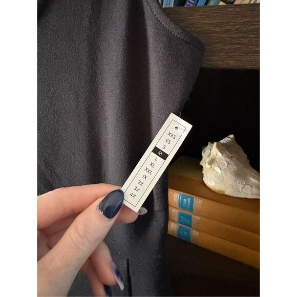 NWT Open Edit Black Midi Slit Tank Dress Size Medium - Picture 4 of 6